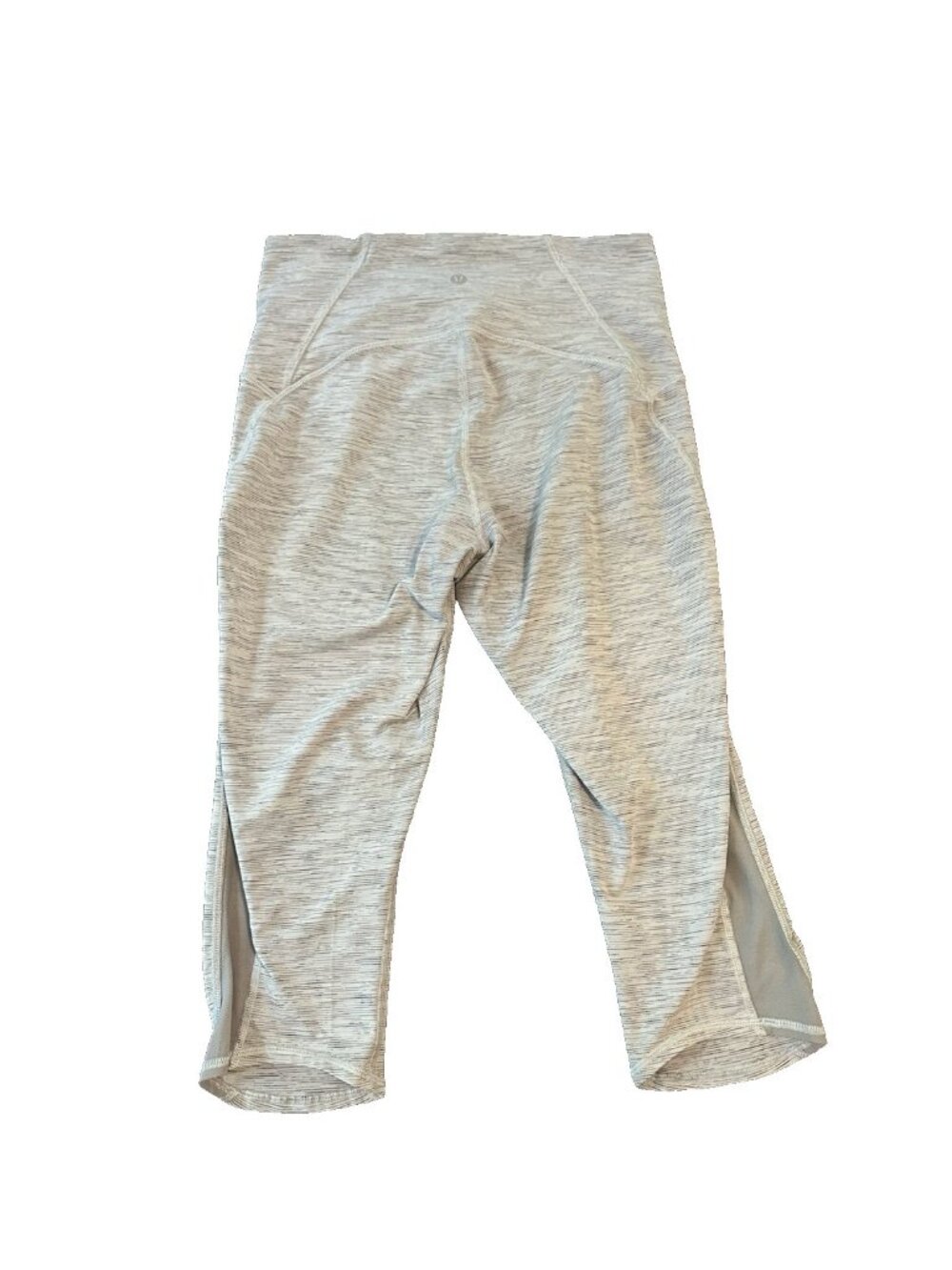 Lululemon SoulCycle Gray Space Dye Crop Womens Leggings 8 Skull Heart Yoga Capri - Picture 2 of 7